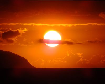 Hawaiian Sunset Over Ocean